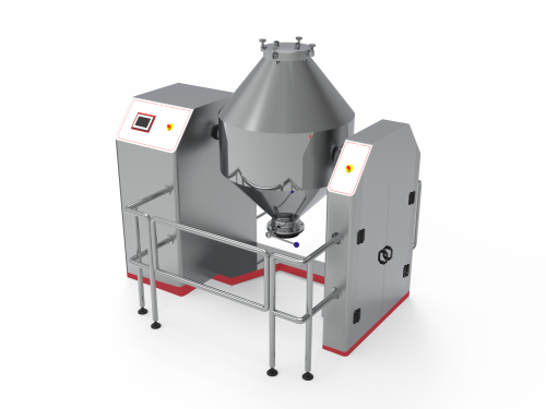 cGMP double cone blender for dry powder mixing and homogenization in pharmaceutical and food industries