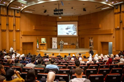 Mechanical engineering students attending the Scinox workshop at Damascus University
