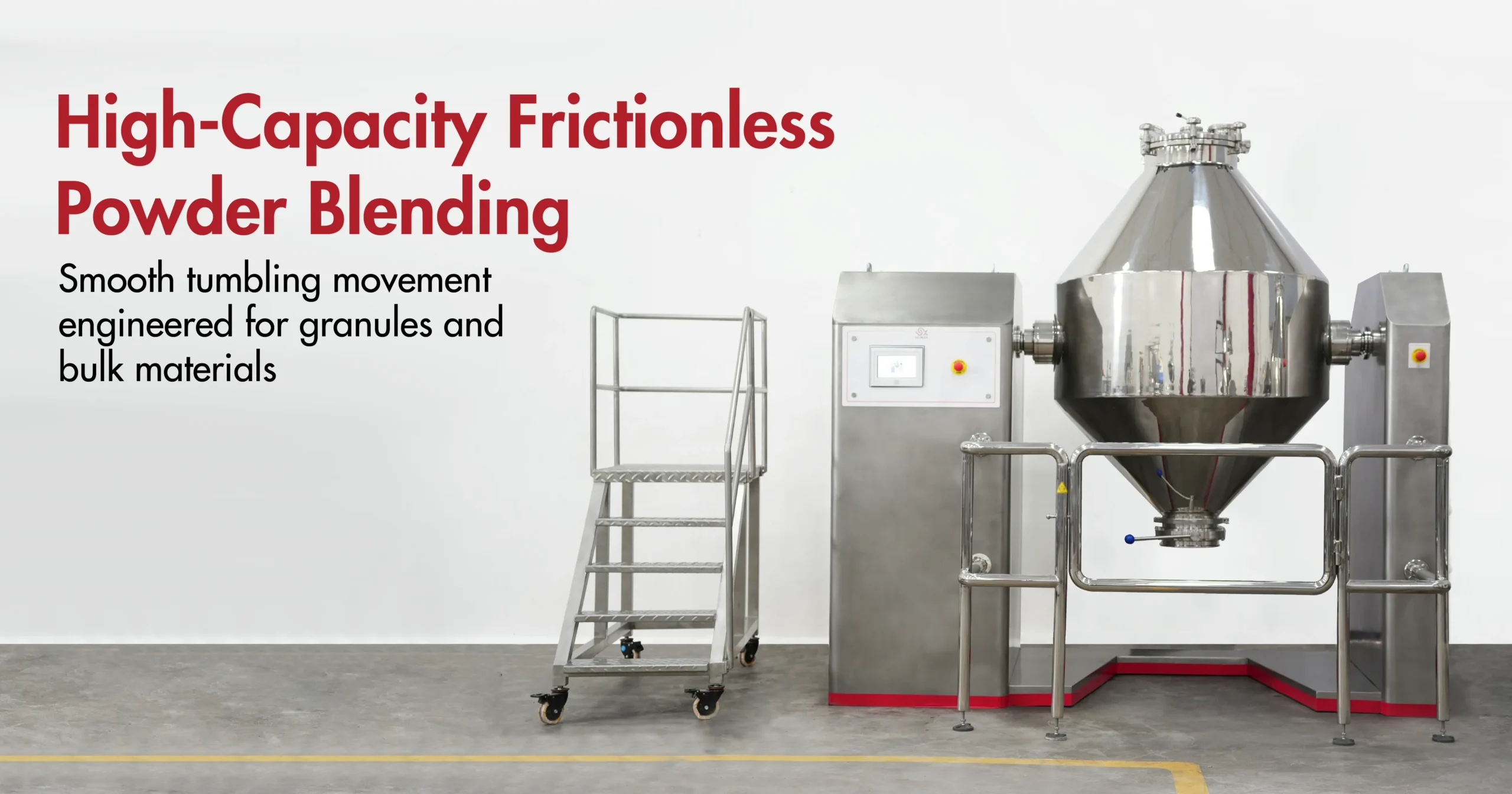 SCINOX Double Cone Blender for friction-free dry powder and granule blending in large batches